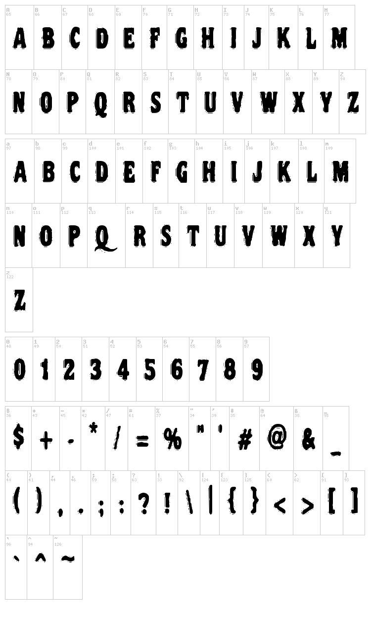 VTC Night of the dead corrupt font map